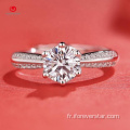 Bague en or 14 carats Moissanite Diamond Halo Anneau de mariage